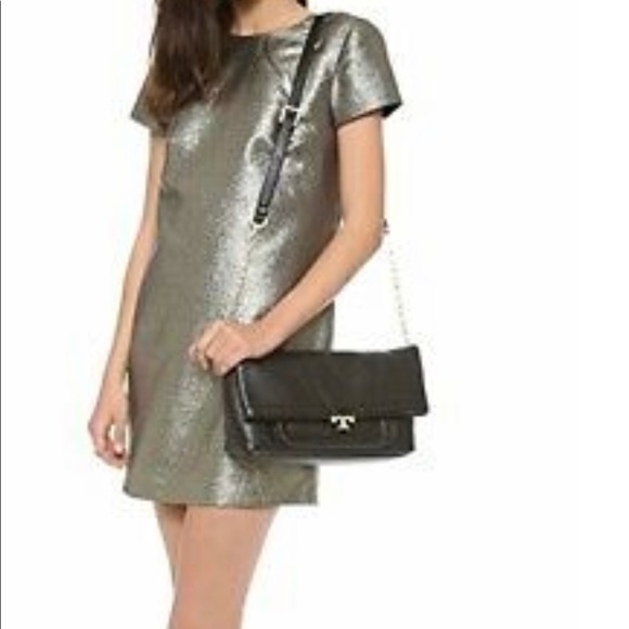 Tory Burch Maroon Pebbled Foldover Crossbody bag - Picture 6 of 6